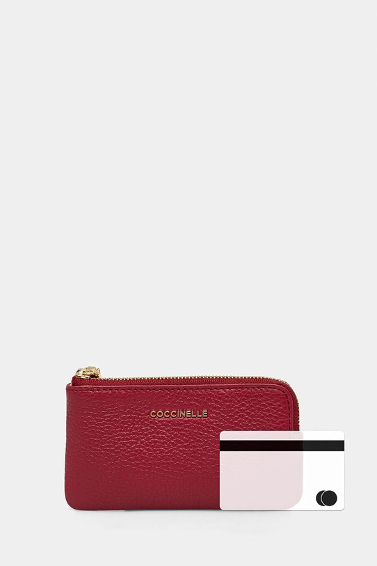 Akcesoria Coccinelle etui na klucze skórzane METALLIC SOFT E2.MW5.19.30.01 bordowy