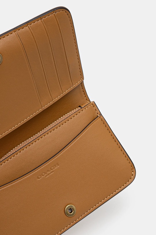 Шкіряний гаманець Coach бежевий CR990