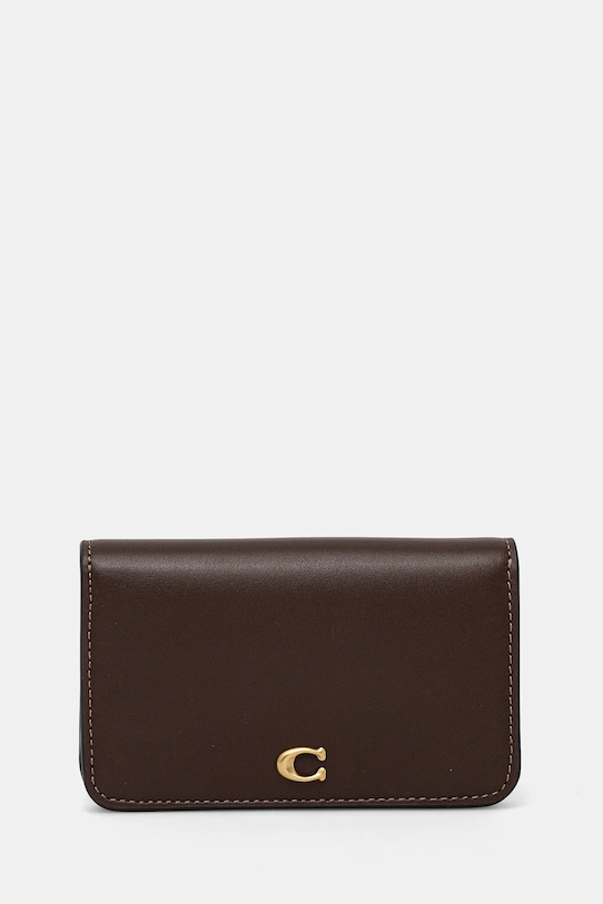 Кожен портфейл Coach изчистен кафяв CR990