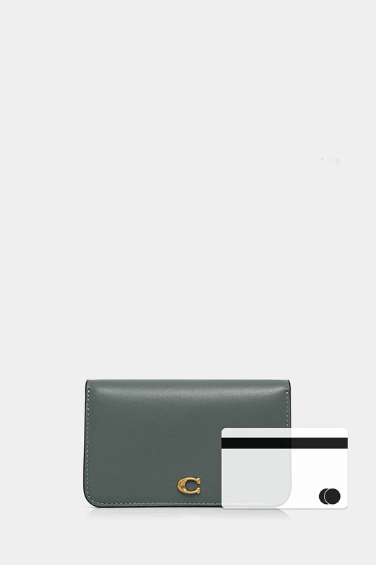 Coach portfel skórzany zielony CR990