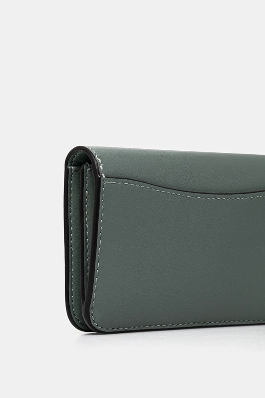 Coach portfel skórzany CR990 zielony AA00