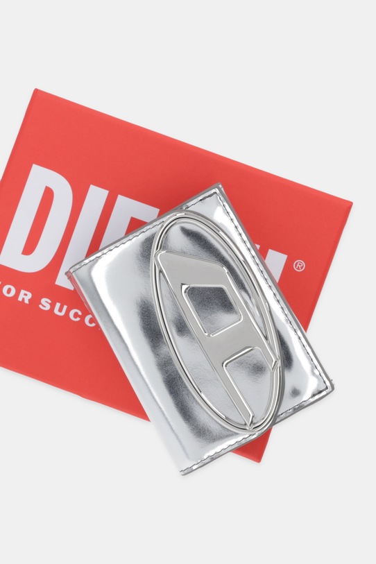 Diesel portfel skórzany 1DR 1DR TRI FOLD COIN XS II X09887.PS202 srebrny