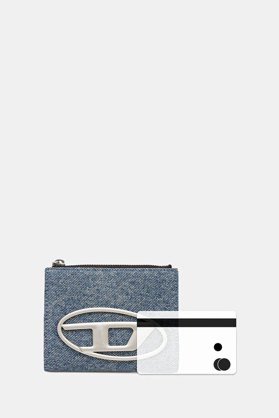 Bavlnená peňaženka Diesel 1DR 1DR BI-FOLD ZIP II X09888.P1730 modrá