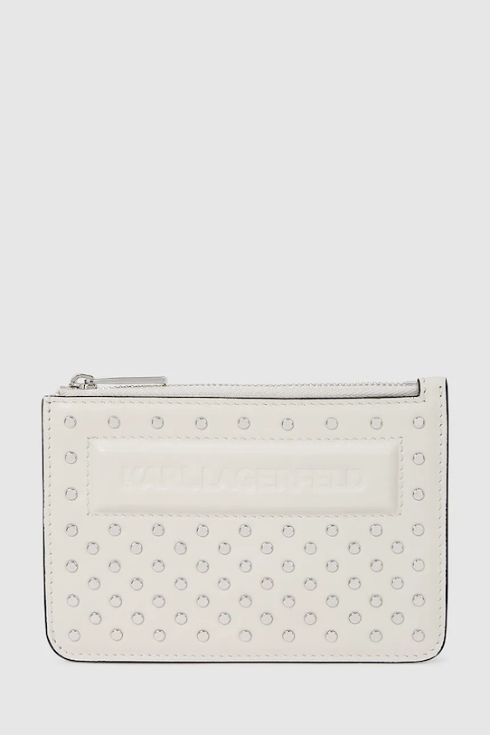Кожен портфейл Karl Lagerfeld IKON гладка кожа бежов A4W32028
