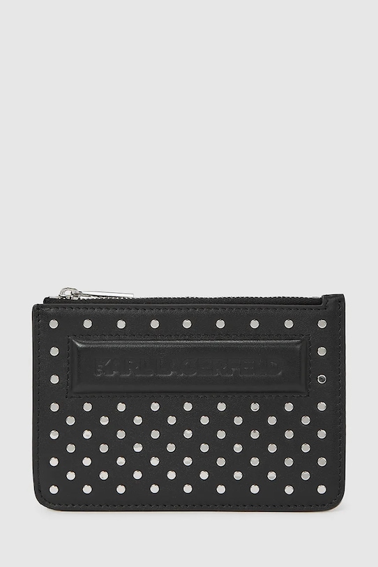 Кожен портфейл Karl Lagerfeld IKON гладка кожа черен A4W32028