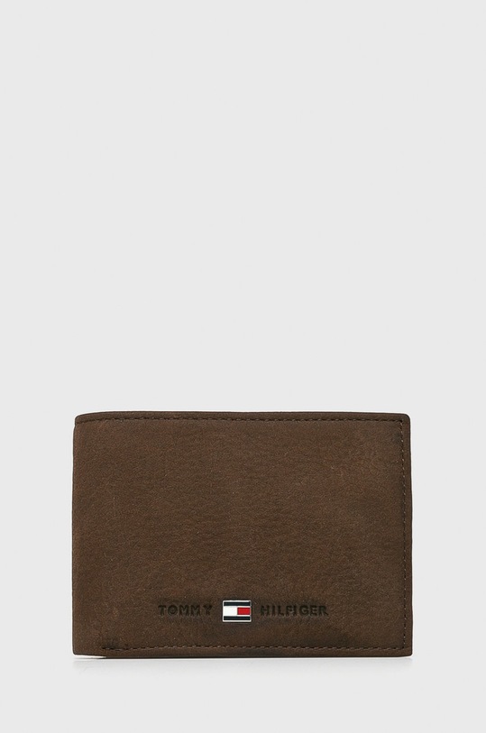 Kožená peněženka Tommy Hilfiger Johnson Mini hnědá AM0AM00662