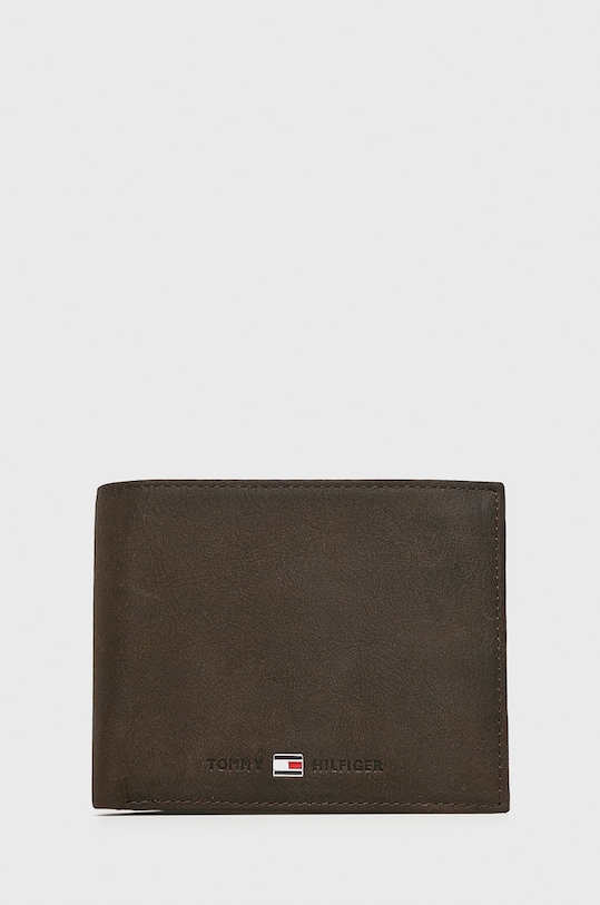 Tommy Hilfiger - Portofel de piele Johnson maro AM0AM00665