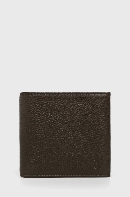 Kožená peněženka Polo Ralph Lauren hnědá 405526127001