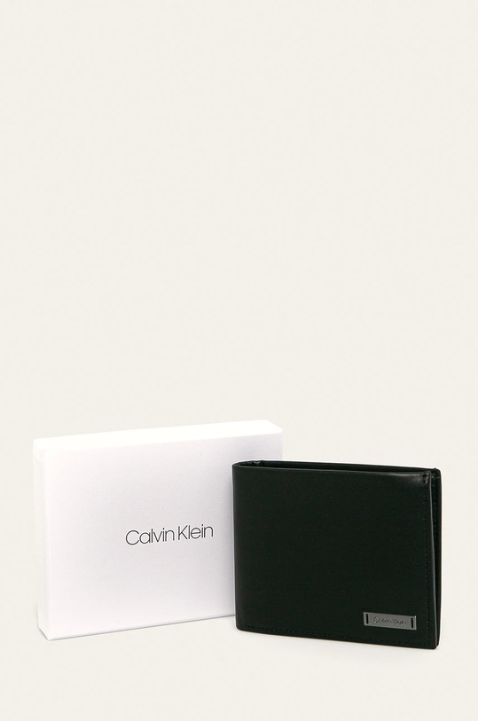 Calvin Klein - Kožená peňaženka čierna K50K504303