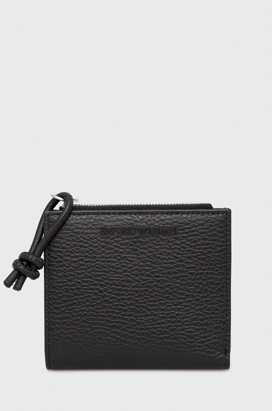 Emporio Armani portafoglio in pelle pelle fiore nero Y4R262.Y068E.NOS