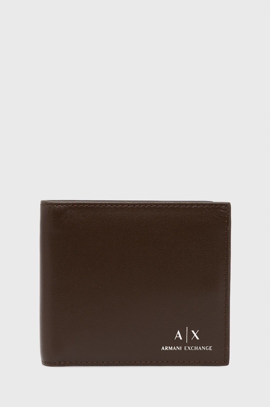 Armani Exchange portfel skórzany skóra licowa brązowy 958098.CC845.NOS