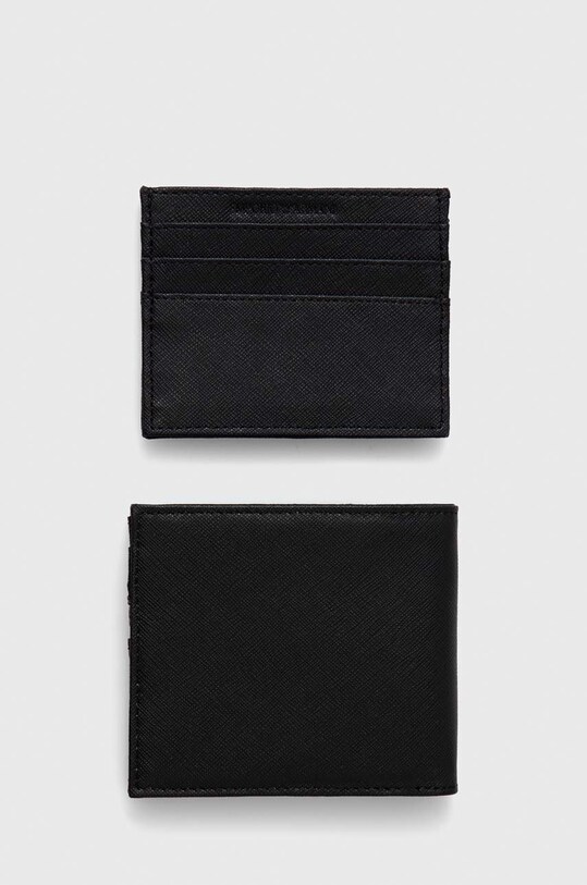 Peňaženka a kožený obal na karty Emporio Armani Y4R237.Y138E.NOS čierna AA00