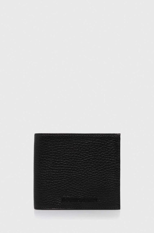 Шкіряний гаманець Emporio Armani лицьова шкіра чорний Y4R168.Y068E.NOS