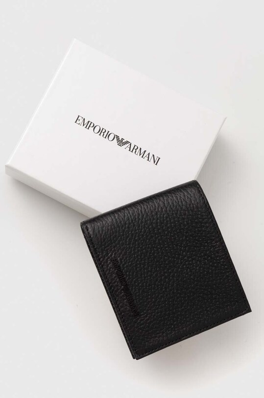 Шкіряний гаманець Emporio Armani чорний Y4R168.Y068E.NOS