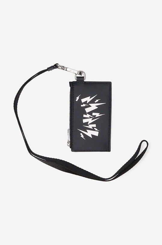 Etui za kartice Neil Barett Linear Chaotic Bolt Leath PBSG205B.U9202 crna AA00