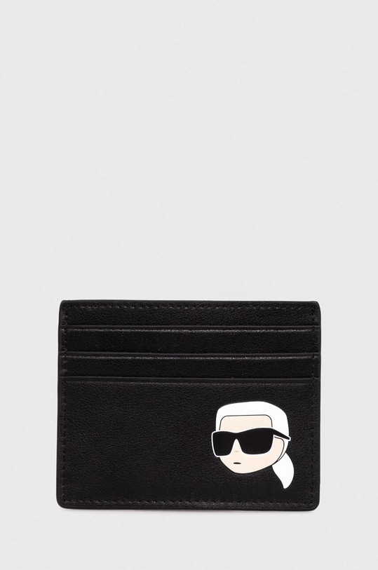 Karl Lagerfeld etui na karty skórzane Planet friendly czarny 230M3214