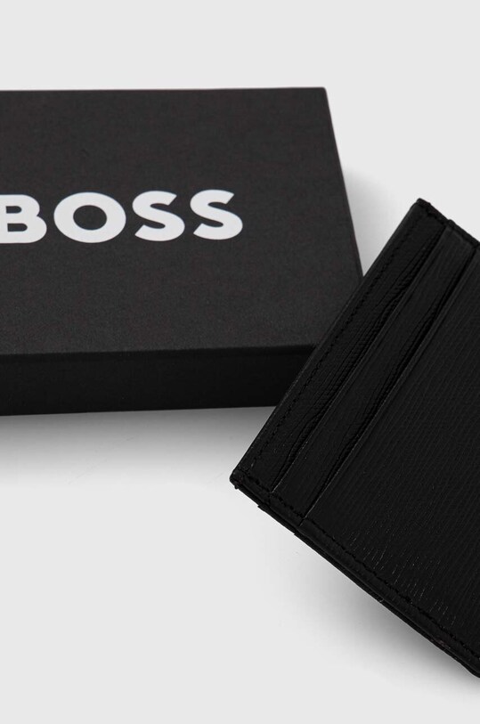 Αξεσουάρ Δερμάτινη θήκη για κάρτες BOSS 50470473 μαύρο