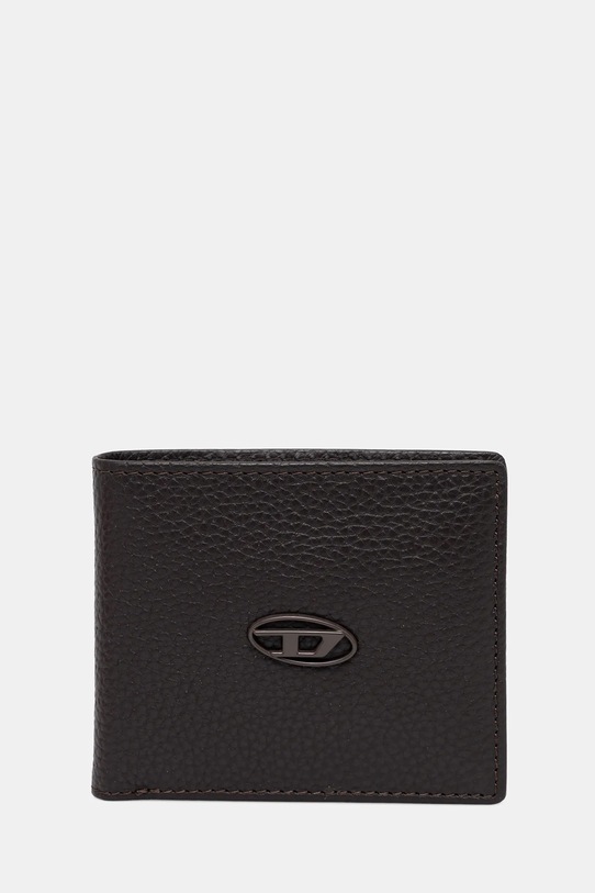 Шкіряний гаманець Diesel BI FOLD COIN S лицьова шкіра коричневий X08844.P0685