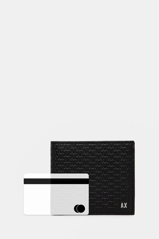 Шкіряний гаманець Armani Exchange чорний 958097.4R847.NOS
