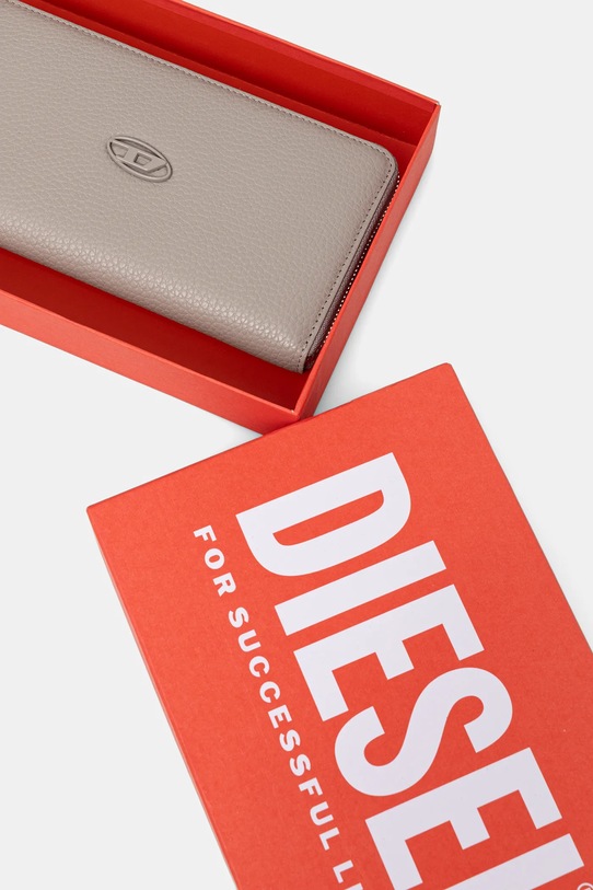 Diesel bőr pénztárca HISSU EVO CONTINENTAL ZIP szürke X09015.P0685