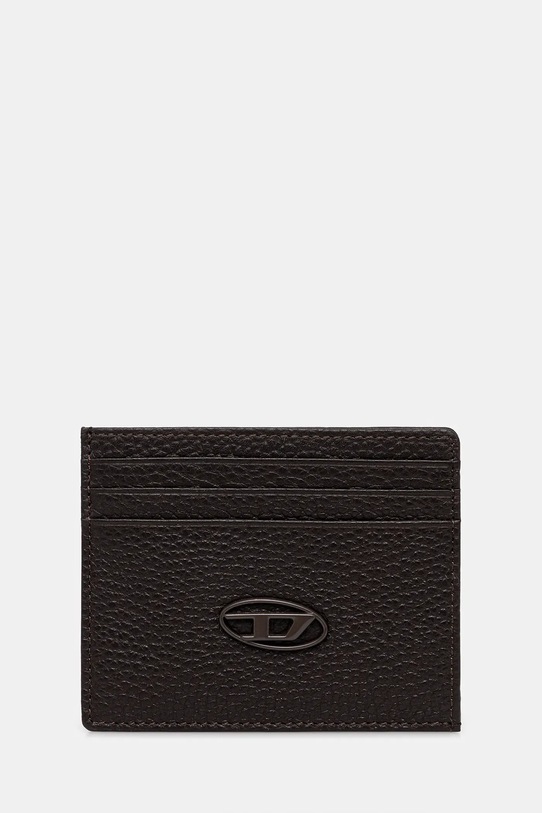 Кожен калъф за карти Diesel HISSU EVO CARD CASE калъф за карти кафяв X09018.P0685