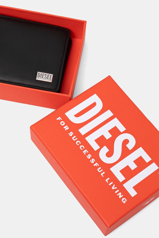 Шкіряний гаманець Diesel BISCOTTO BISCOTTO BI FOLD COIN X10420.PR227 чорний