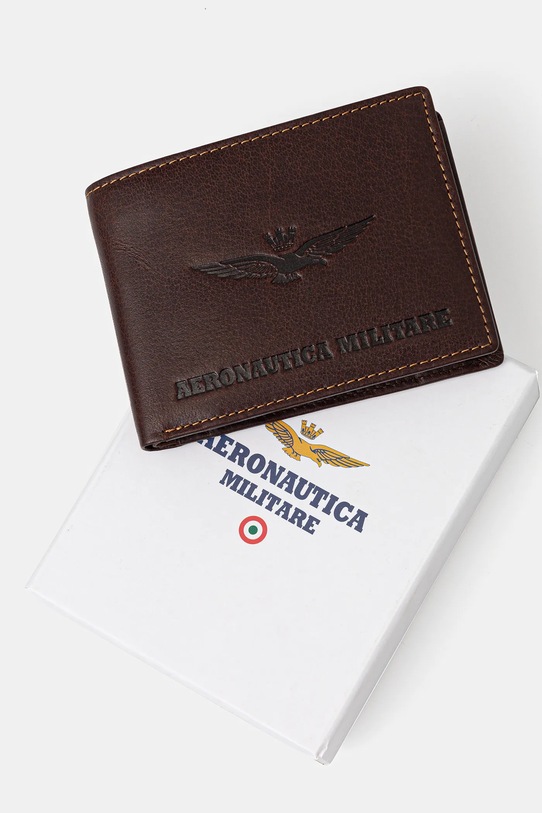 Aeronautica Militare portfel skórzany brązowy AM241