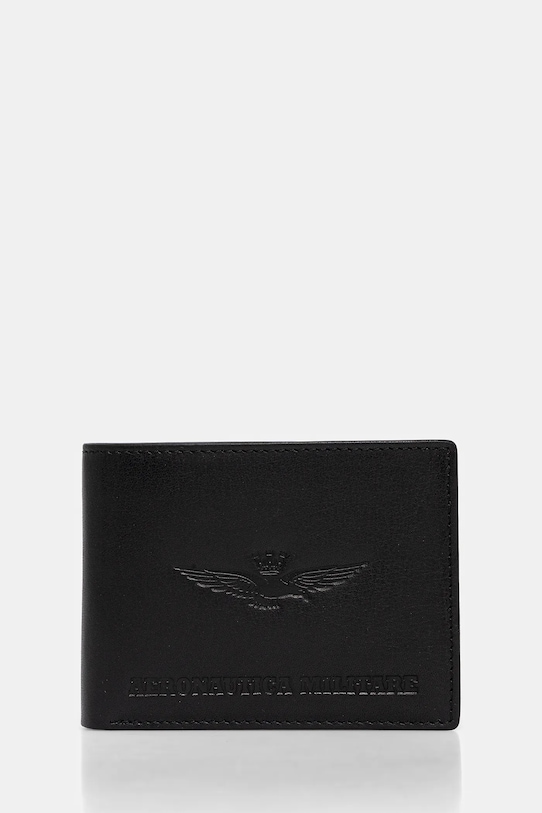Aeronautica Militare portfel skórzany skóra licowa czarny AM241