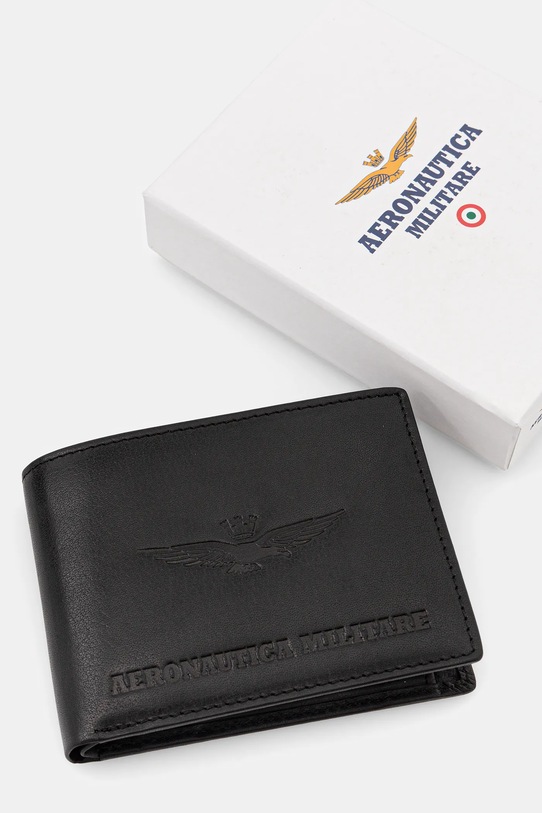 Aeronautica Militare portfel skórzany czarny AM241
