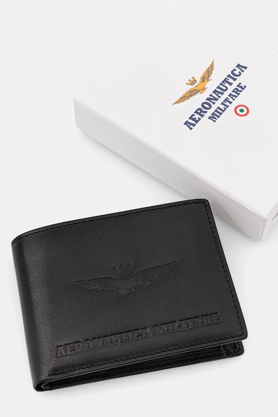 Aeronautica Militare portfel skórzany czarny AM241