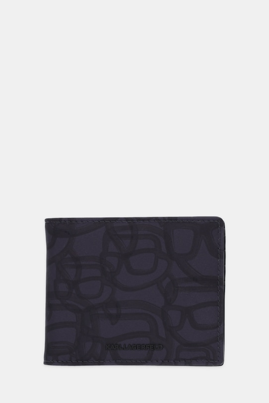 Novčanik Karl Lagerfeld K/IKON imitacija zrnate kože crna B1M32059