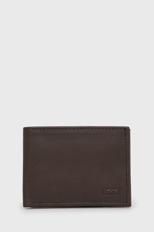 Шкіряний гаманець Levi's лицьова шкіра коричневий D5489.0001