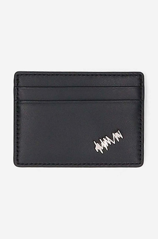 Ader Error leather card holder small print black BLAFWWA08BK