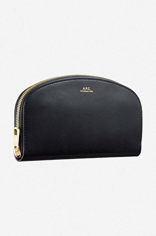 A.P.C. leather wallet Demi Lune black PXAWV.F63218