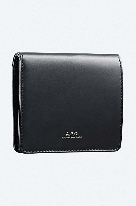 A.P.C. leather wallet Compact Mael black PXAWV.H63460