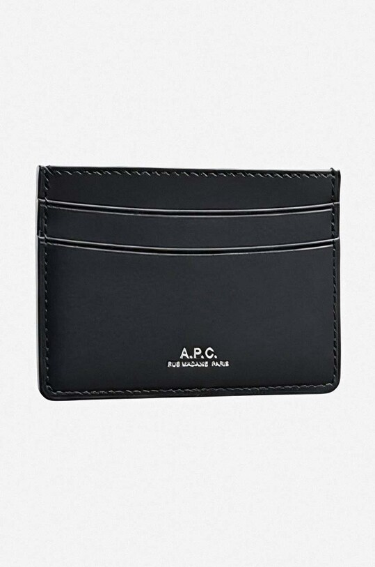 A.P.C. carcasă din piele Cartes Andre negru PXAWV.H63028
