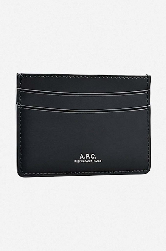 A.P.C. leather card holder Cartes Andre black PXAWV.H63028