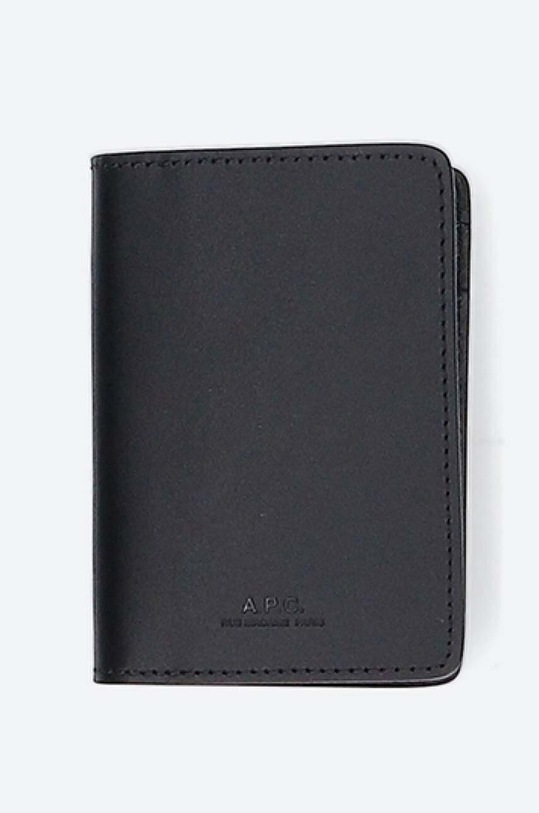 A.P.C. carcasă din piele Stefan piele negru PXAWV.H63158