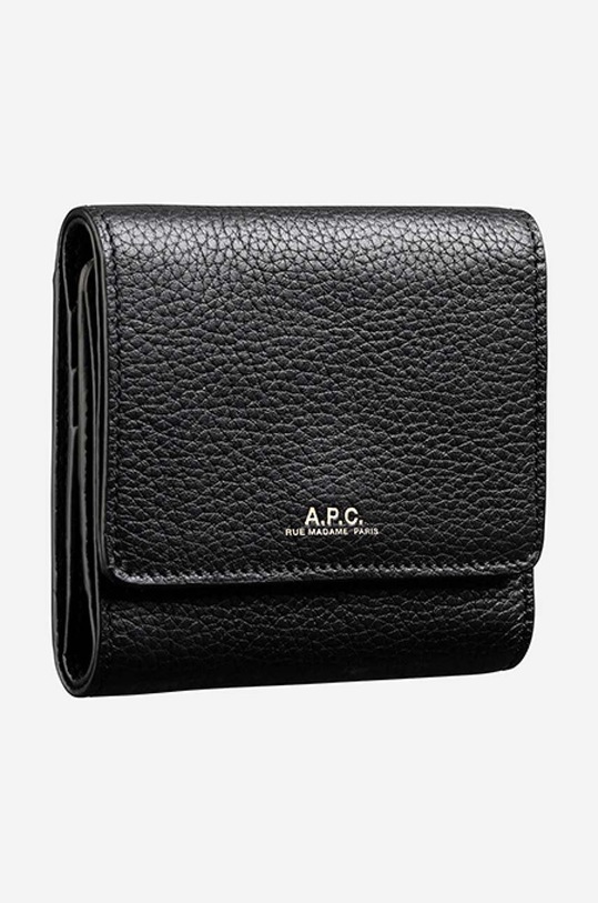 Accessories A.P.C. leather wallet Compact Lois PXBLH.H63453 black