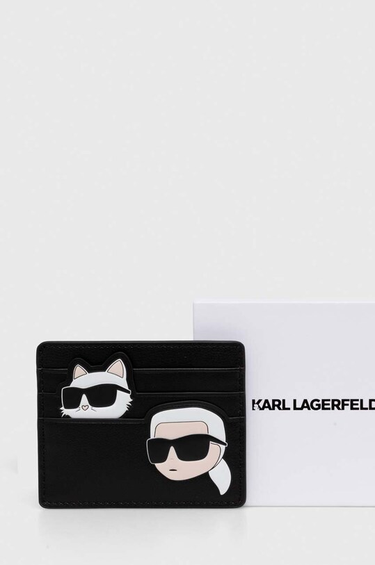 Akcesoria Karl Lagerfeld etui na karty skórzane 245W3216 czarny