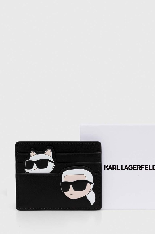 Аксесуари Шкіряний чохол на банківські карти Karl Lagerfeld 245W3216 чорний