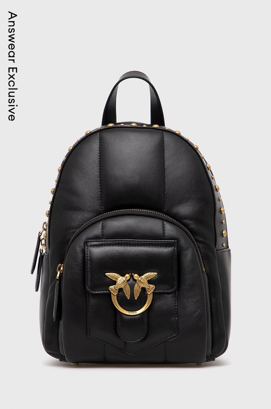 Pinko Plecak skórzany SPEC PROD nie mieści A4 czarny 1N20DB.Y7QE