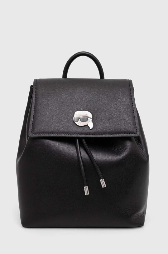Кожаный рюкзак Karl Lagerfeld аппликация чёрный 240W3082