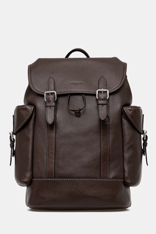 Kožni ruksak Coach bez uzorka smeđa CV982