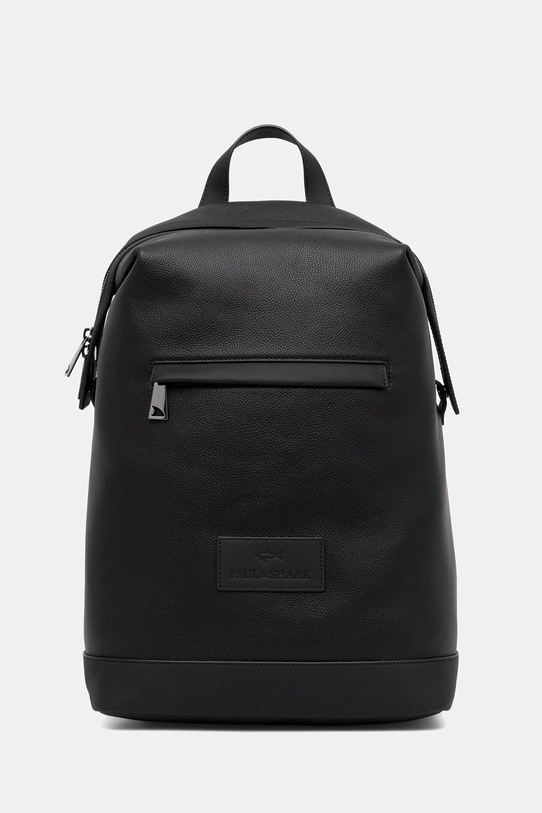 Шкіряний рюкзак Paul&Shark лицьова шкіра чорний 15318108