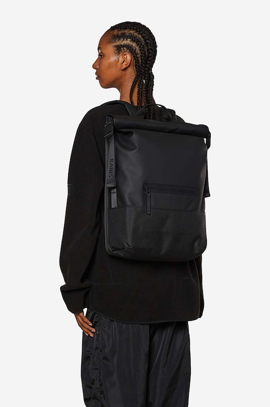 Rains backpack 13760 Trail Rolltop Backpack synthetic black 13760