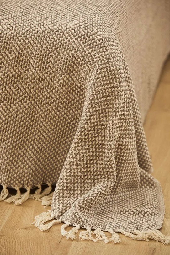 Calma House cuvertură de pat din bumbac Sahil. 240 x 260 cm SAHIL.240.BEI bej