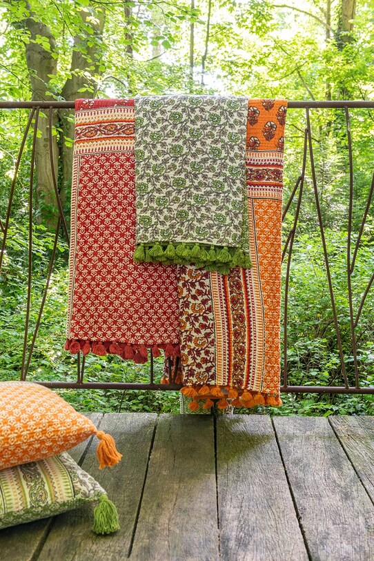 Καρό ύφασμα J-Line Cotton Red μπορντό 41752