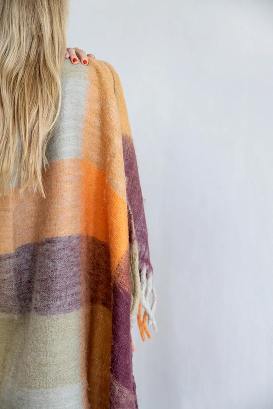 Byon cuvertură de pat din amestec de lână Check multicolor 5219801911