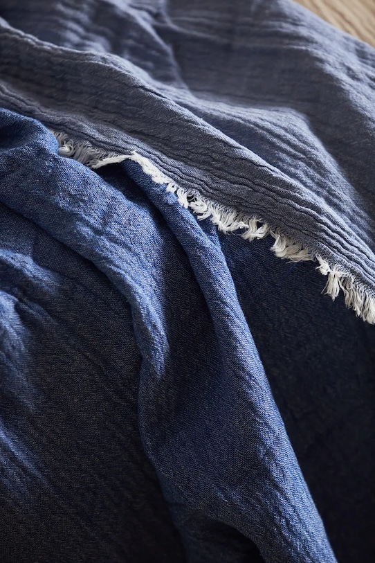 Calma House cuvertură de pat din bumbac Layer 120 x 180 cm LAYER.120P.AZU